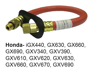 Side view of an oil changing aid; specific for Honda iGX440, GX630, GX660, GX690, GXV340, GXV390, GXV610, GXV620, GXV630, GXV660, GXV670 and GXV690
