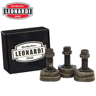 Side view of a Leonardi black standard tooth with a black box behind it