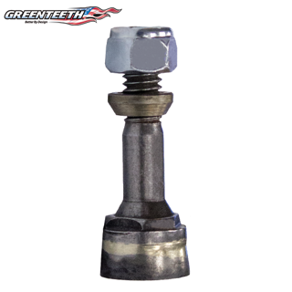 Front view of a 500 series deep dish red tooth; with nut