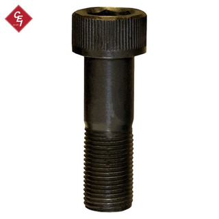 Front view of a 2 inch fine threaded bolt