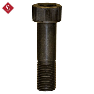 Front view of a 2-1/4 inch fine threaded bolt