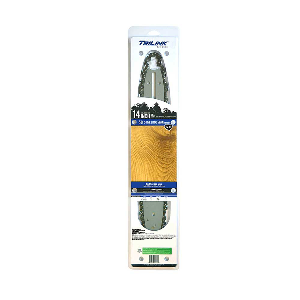 TriLink | 14 In. Bar and Chain Combo | 50 DL | 3/8 In. LP | Semi-Chisel ...
