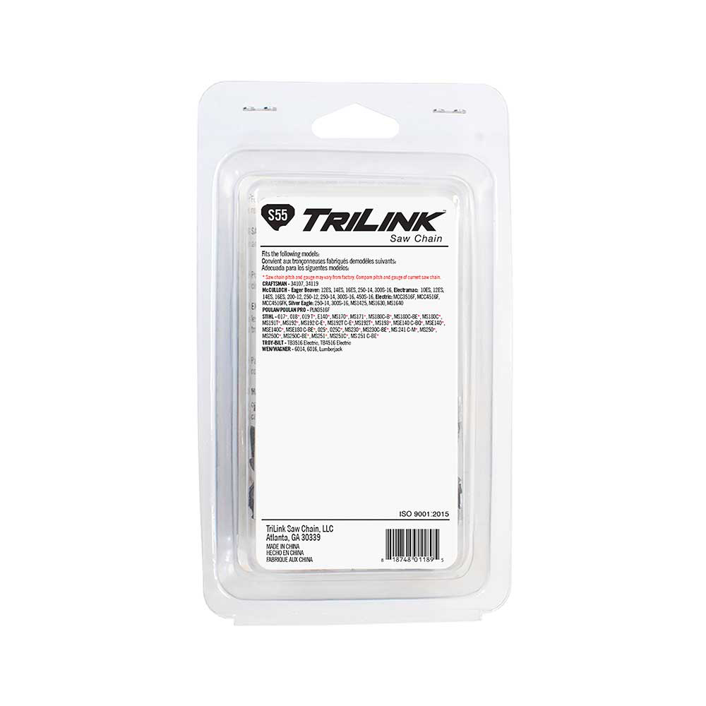 TriLink | Saw Chain | 16 In. | 55 DL | 3/8 In. LP | .050 In. | Semi ...