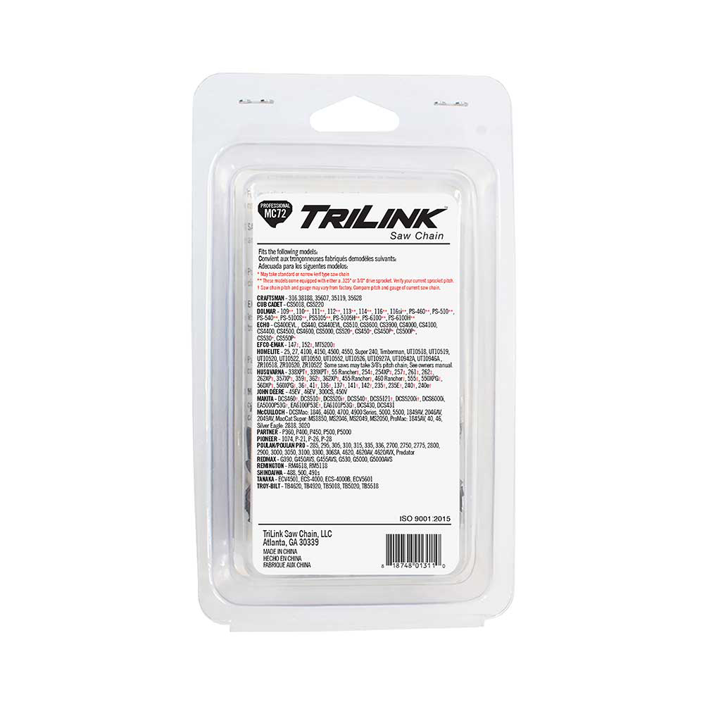 TriLink | Saw Chain | 18 In. | 72 DL | .325 In. | .050 In. | Chisel ...